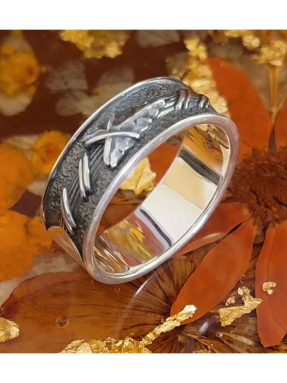 925 Sterling Silver Oxidized Vintage Style Statement Ring Size 12 NWT